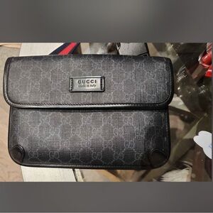 Gucci Black Monogram Messenger Bag